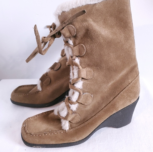 Aerosoles Leather Snow Fur Lined Boots - Picture 10 of 10